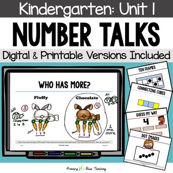 Preview of Kindergarten Number Talks Unit 1 for Building Number Sense and Mental Math