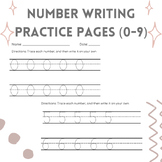 Kindergarten Number Writing Practice | Number Tracing Pages