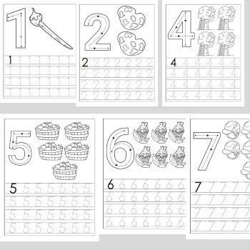 Kindergarten Number of the Day Daily Worksheets Counting & Numbers 1 to 20