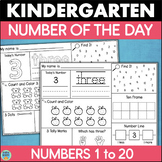 Kindergarten Math Number of the Day Worksheets Counting Nu