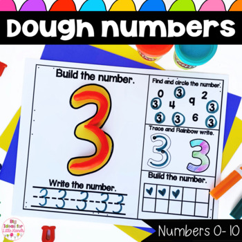 Preview of Kindergarten Numbers 0-10 Math Centers | Number Dough Mat
