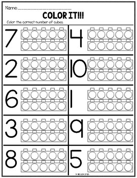 Kindergarten Numbers to 10 Worksheets by Melissa Moran | TpT