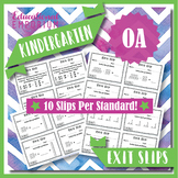 Kindergarten OA Exit Slips ★ Operations & Algebraic Thinki