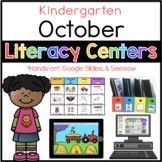 October Literacy Centers Kindergarten (Google Slides & Seesaw)