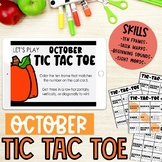 Kindergarten October Tic Tac Toe Center