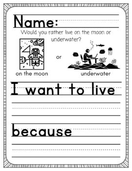 Preview of Kindergarten Opinion Writing Bundle