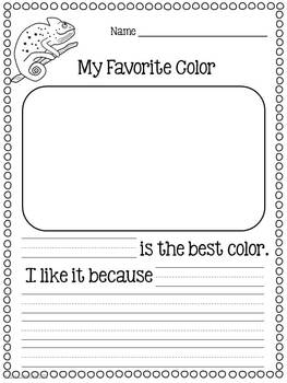 opinion writing for kindergarten my favorite color common core