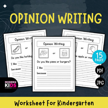 Preview of Kindergarten Opinion Writing Worksheet