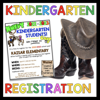 Preview of Kindergarten Registration - FREE Meet the teacher - Roundup - Orientation