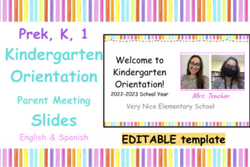 Preview of Kindergarten Orientation Parent Meeting Slides Prek, K, 1st