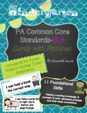 Kindergarten PA Common Core Standards Cards-ELA
