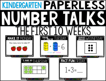Preview of Kindergarten PAPERLESS NUMBER TALKS- The First 10 Weeks