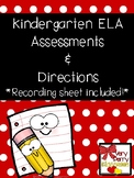 Kindergarten PRE- and POST-Assessments: ELA