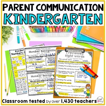 Kindergarten Parent Communication by Count on Tricia | TpT