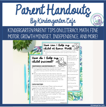 Preview of Kindergarten Parent Tips and Handouts