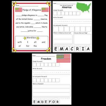 Preview of Kindergarten Patriotism / America Activities