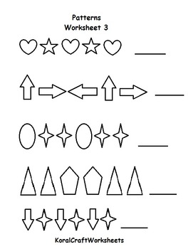 kindergarten pattern recognition worksheet3 by koral craft worksheet station