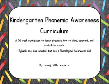 Preview of Kindergarten Phonemic Awareness Curriculum (36 Weeks of Daily Instruction)