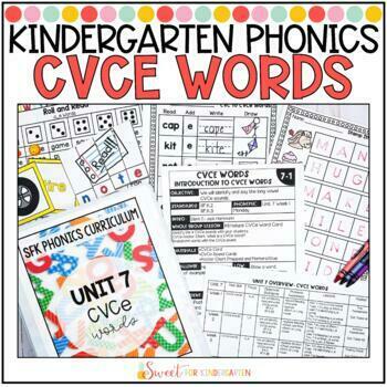 Preview of Kindergarten Phonics CVCe Words Unit | Silent e Lessons and Activities
