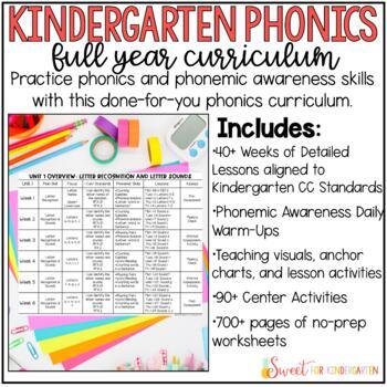 Kindergarten Phonics Curriculum YEARLONG BUNDLE | TpT