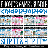 Kindergarten Phonics Games Bundle, Slip It and Flip It Sel