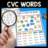 I Spy CVC Words - Find and Color Worksheets Short Vowel Ph