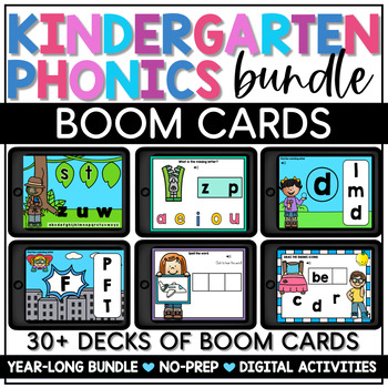 Preview of Kindergarten Phonics Games Digital Task Cards | Boom Cards