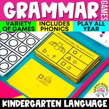Preview of Kindergarten Phonics & Grammar Review Games for Small Groups and Centers