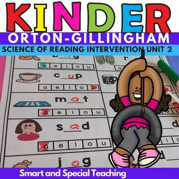 Preview of Kindergarten Phonics Intervention Printable & Digital Orton Gillingham Unit 2