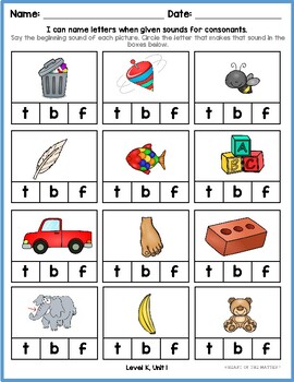 Kindergarten Phonics (Level K), Unit 1: Alphabet & Letter Sound ...