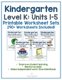 Kindergarten Phonics (Level K), Units 1-5 Supplemental Wor