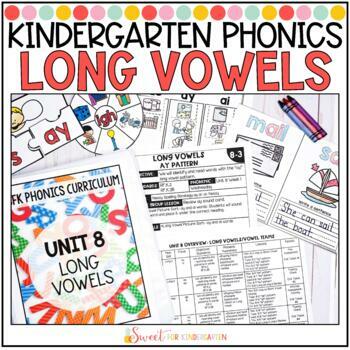 Preview of Kindergarten Phonics Long Vowels and Vowel Teams Unit | Lessons and Activities