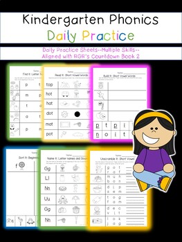 Preview of Kindergarten Phonics Practice- Aligned to Really Great Reading Countdown Book 2