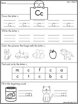 Kindergarten Phonics Printable Bundle Pack Units 1, 2, & 3 by Andrea ...