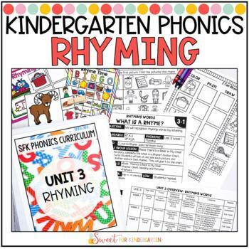 Preview of Kindergarten Phonics Rhyming Words Unit | Rhyming Lessons and Activities