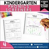 Kindergarten Phonics Screeners - Spelling Reading Assessments