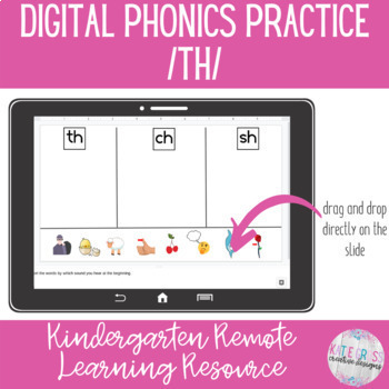 Preview of Kindergarten Phonics-Th Practice- Distance Learning on Google Slides