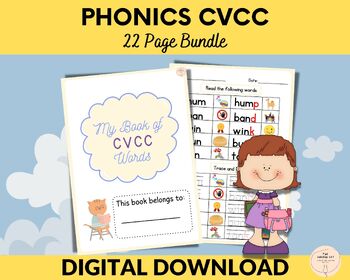 Preview of Kindergarten Phonics Worksheets, CVCC Phonics, Initial Reading Support Printouts