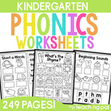 Kindergarten Phonics Worksheets MEGA PACK-Sounds, CVC, Dig