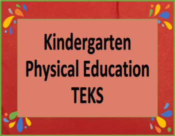 Preview of Kindergarten Physical Education TEKS