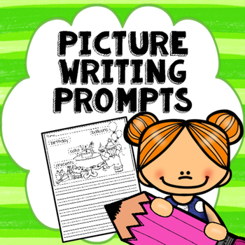 Preview of Kindergarten Picture Writing Prompts with Word Banks