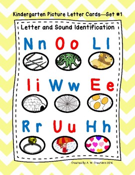 Kindergarten Picture And Letter And Sound Mat Task Cards Phonics