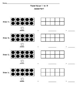 kindergarten place value assessment k nbt 1 beginning middle end