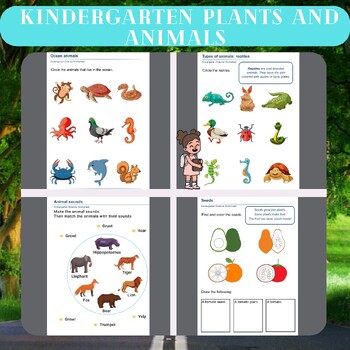 Preview of Kindergarten Plants and Animals Worksheets