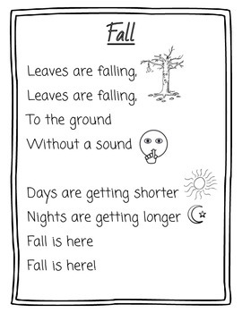 Kindergarten Poems and Shared Reading Printables by Christine Cody