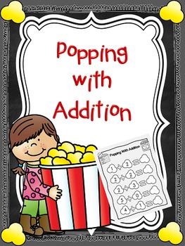 Preview of Kindergarten Popcorn Addition Fluency