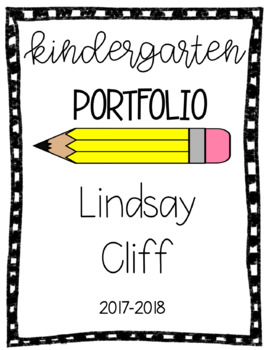 kindergarten portfolio cover by kissyourbrainkinders tpt