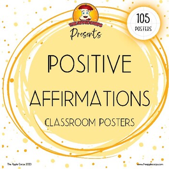 Preview of 100 Kindergarten Positive Affirmation Posters