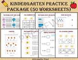 Kindergarten Practice Package - Worksheets for Kindergarte