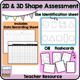 Kindergarten | Pre-K 2D & 3D Identifying Shapes Assessment